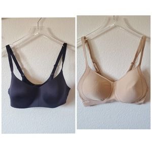 Hanes Bundle Casual Everyday Bra Set Women Size Large Black Tan